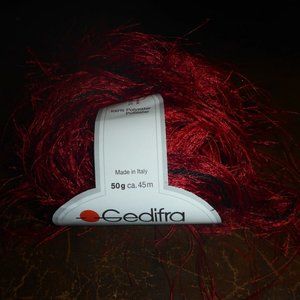 1 Ball Gedifra Pelliccia Eyelash Yarn Color Red 45 m